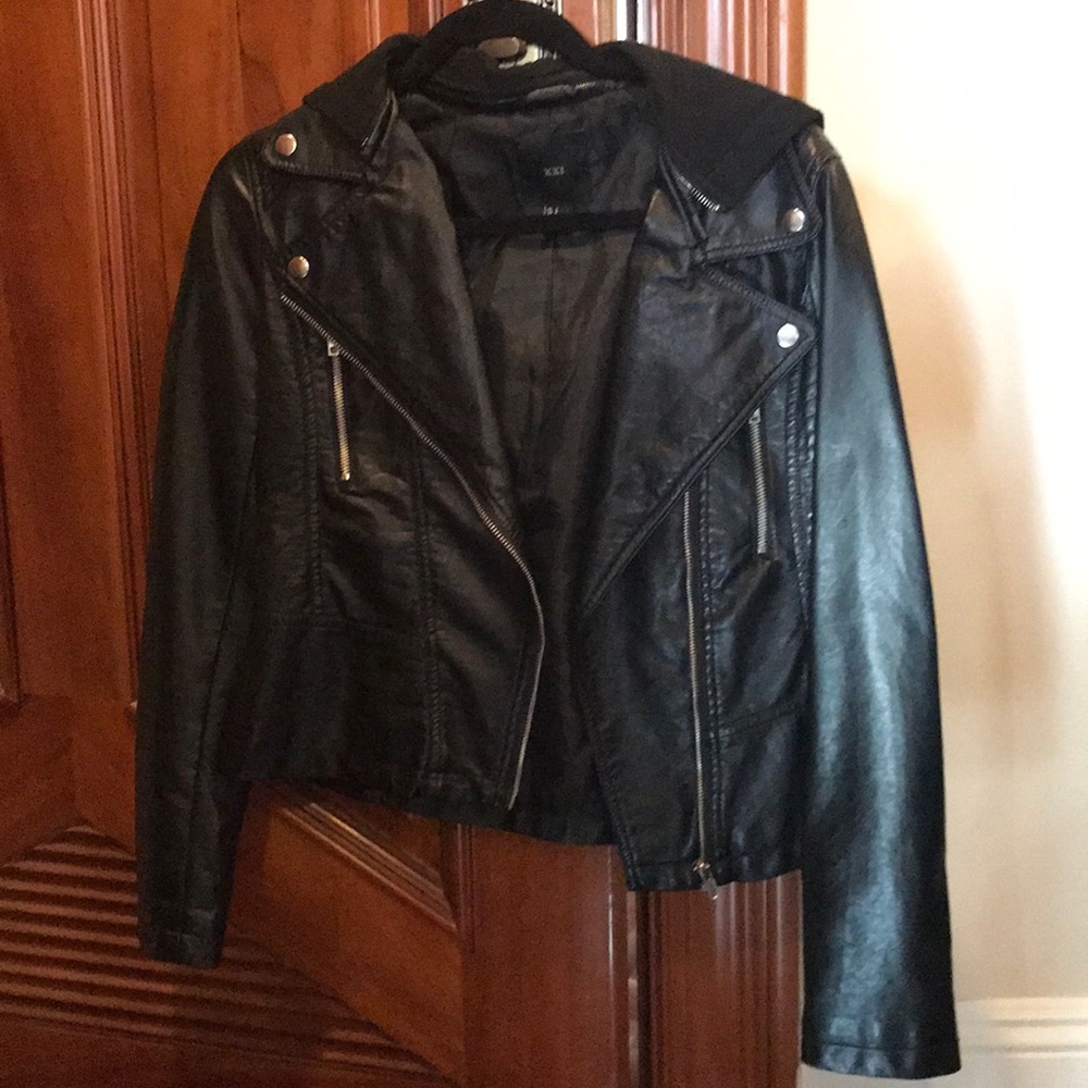 A leather jacket from forever 21